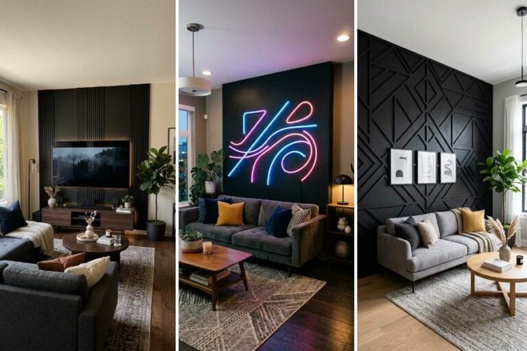 14 Bold Black Accent Wall Living Room Ideas